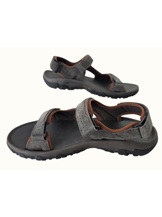Teva Men’s Katavi 2 Slide Sandals Size 13 Gray Leather Hook Loop Outdoor 1019192 main image 11